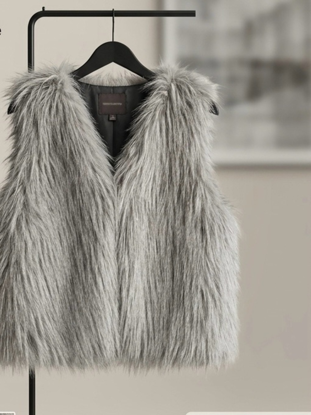 The Limited Faux Fur Vest - Silver Gray Women's Jacket